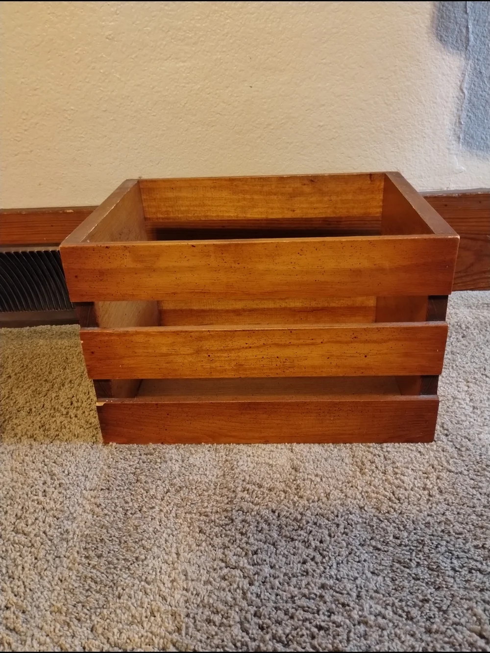 Cottage Core Wooden Farmhouse Egg Crate with Hen Motif - Natural Brown